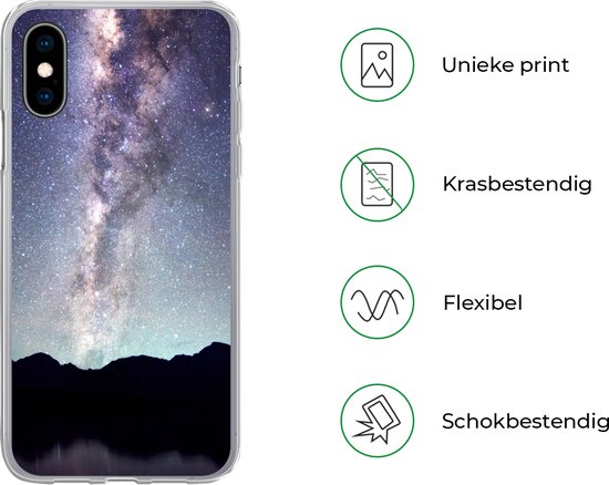 Coque iPhone X - Univers - Voie Lactée - Ciel étoilé - Siliconen