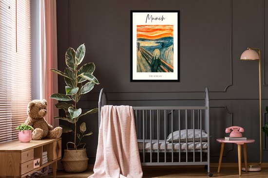 Cadre photo avec affiche - Peinture - Le Cri - Munch - 60x90 cm - Cadre pour affiche