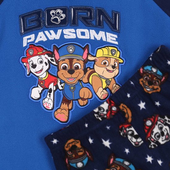 Pyjama Combinaison Paw Patrol Garçon - Manches Longues Bleu - Taille 98-104 - Idéal Pour Dormir Et Jouer