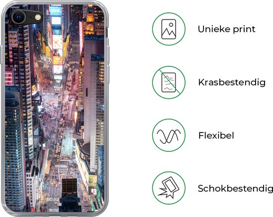 Coque iPhone 8 - Vue de dessus de Times Square à New York - Coque en Siliconen pour téléphone