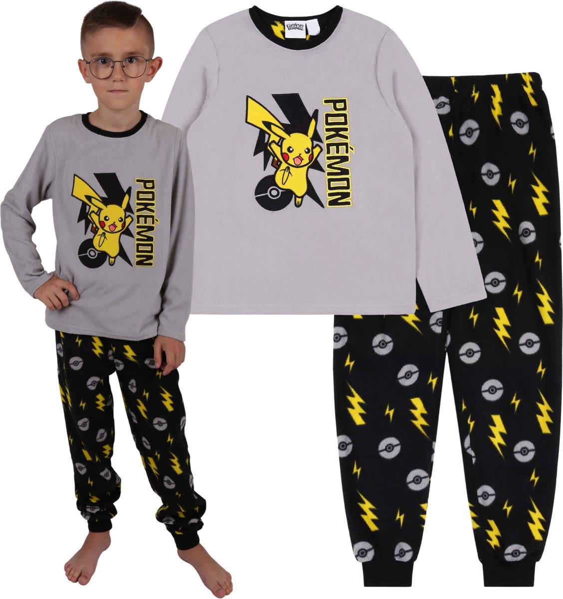 Pyjama Garçon 2 Pièces Pokémon - T-shirt + Pantalon Polaire Doux Motif Pikachu - Tailles 4 à 12 Ans - 9