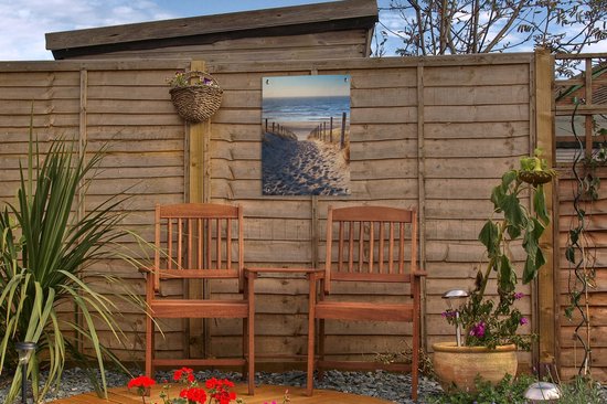 Décoration de Jardin Sable - Plage - Dune - Mer - Eté - 30x40 cm - Toile de jardin - Poster extérieur