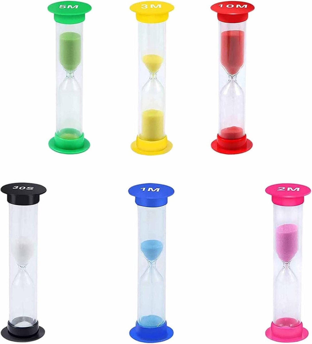 Zandloper voor kinderen, uurmeter, zandlopers, zeshoekige zandlopertimer, zandloper, glazen timer, keuken-timer, tijdmanagement (15 minuten, oranje