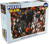 Puzzel Paard - Bloemen - Halster - Legpuzzel - Puzzel 500 stukjes