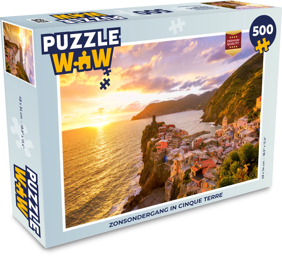 Puzzel Zonsondergang in Cinque Terre - Legpuzzel - Puzzel 500 stukjes