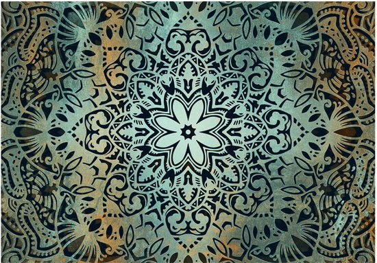 Foto: Fotobehangkoning behang vliesbehang fotobehang the flowers of calm abtract kunst mandala 150 x 105 cm