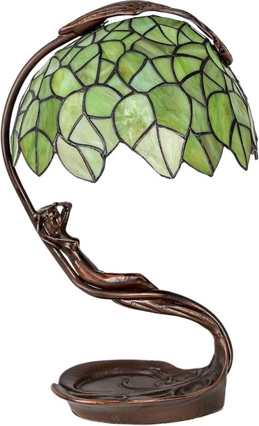 Lampe de Table Tiffany 28*20*41 cm E27/max 40W Métal Vert, Glas Lampe de Bureau Tiffany Lampes Tiffany