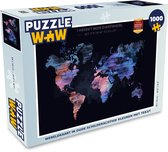 Puzzel Wereldkaart - Verf - Vintage - Legpuzzel - Puzzel 1000 stukjes volwassenen