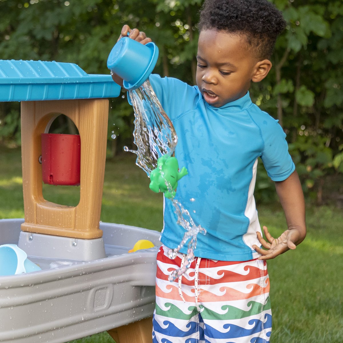 Step2 Rain Showers Splash Tub Watertafel - incl. accessoires - - Waterspeelgoed voor kind - Activiteitentafel met water voor de tuin / buiten — afbeelding 5