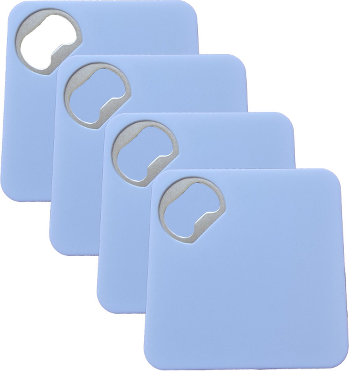 Onderzetters voor glazen met bieropener – 4 Stuks – Wit – flessenopener - oDaani