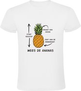 Wees de Ananas Heren T-shirt - gezond - fruit - hawai - kroon - rechtop - grappig - vegetarier - vegetarisch - shirt