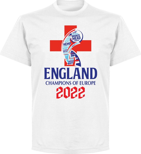 Engeland EK 2022 Cross Winners T-Shirt - Wit - 5XL