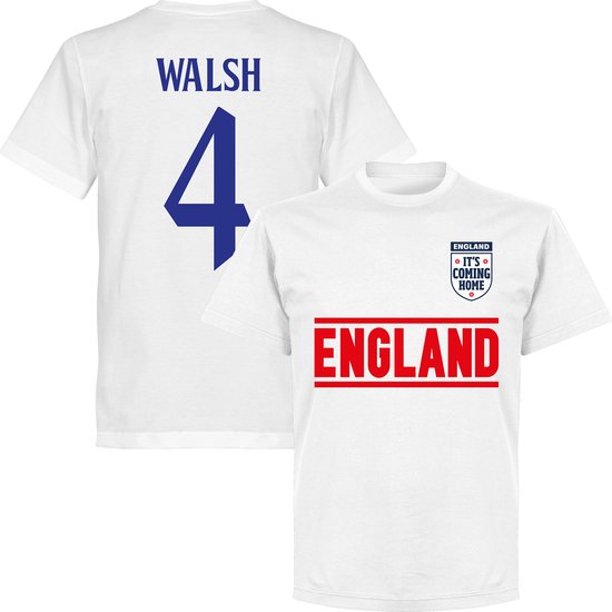 Engeland Walsh 4 Team T-Shirt - Wit - 5XL