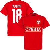 Servië Vlahovic 18 Team T-Shirt - Rood - S