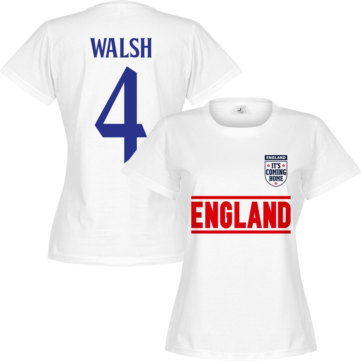 Engeland Walsh 4 Dames Team T-Shirt - Wit - XXL