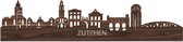 Skyline Zutphen Notenhout - 80 cm - Woondecoratie - Wanddecoratie - Meer steden beschikbaar - Woonkamer idee - City Art - Steden kunst - Cadeau voor hem - Cadeau voor haar - Jubileum - Trouwerij - WoodWideCities