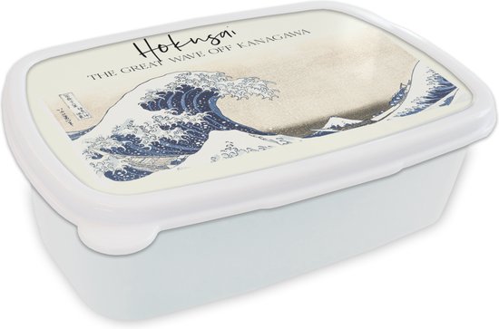 Broodtrommel Wit - Lunchbox - Brooddoos - The great wave off Kanagawa -  Hokusai -... | bol.com