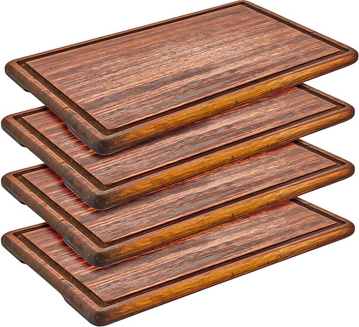 (6 stuks) Iroko houten stheek bord - 35 x 25 cm | GGM Gastro