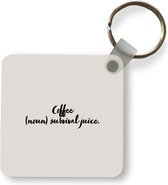 Sleutelhanger - Uitdeelcadeautjes - Koffie definitie - Coffee (noun) survival juice - Woordenboek - Quotes - Spreuken - Plastic