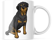 Dog Lover Mok met afbeelding: rottweiler | Honden Liefhebber | Honden Spreuk | Cadeau | Grappige mok | Koffiemok | Koffiebeker | Theemok | Theebeker
