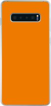 Geschikt voor Samsung Galaxy S10 Plus hoesje - Oranje - Seizoenen - Herfst - Kleur - Siliconen Telefoonhoesje