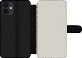 Bookcase Geschikt voor iPhone 12 Mini telefoonhoesje - Grijs - Licht - Herfst - Met vakjes - Wallet case met magneetsluiting