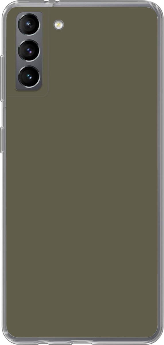 Telefoonhoesje Geschikt voor Samsung Galaxy S21 Plus hoesje - Grijs - Warm - Herfst - Siliconen Telefoonhoesje Telefoonhoesje