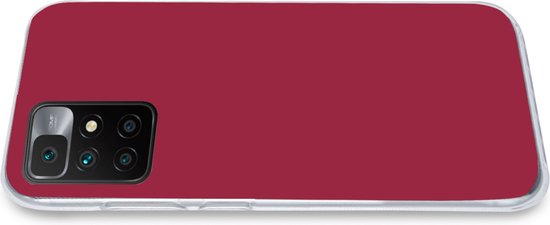 Coque de téléphone compatible avec Xiaomi Redmi 10 - Rouge - Couleur unie - Coque en Siliconen