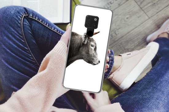 Coque Huawei P40 Lite - Scottish Highlander - Corne - Or - Coque de téléphone en Siliconen