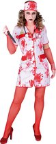 Magic By Freddy's - Verpleegster & Masseuse Kostuum - Verpleegster Vol Bloedspetters - Vrouw - Wit / Beige - Large - Halloween - Verkleedkleding