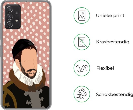 Coque Samsung Galaxy A53 5G - Pastel - Willem van Oranje - Pois - Maîtres anciens - Coque de téléphone en Siliconen
