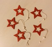 Pendentif de Noël en bois Pendentif arbre de Noël Pendentif étoile rouge 5 pièces