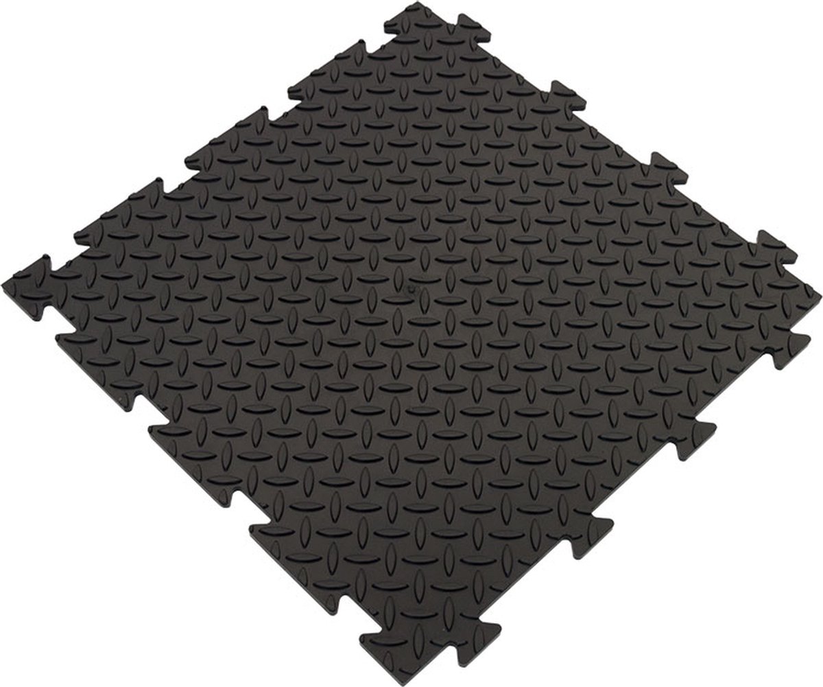 PVC kliktegel diamant zwart 50x50 cm - George Tools
