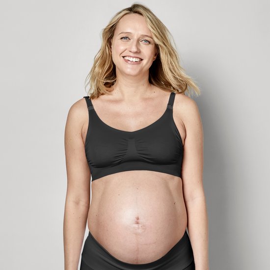 Medela Keep Cool bh – Naadloze voedingsbh – Zwangerschapsbh met 2 ademende zones – Soft Touchmateriaal – Zwart– L - Medela