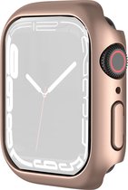By Qubix Apple Watch 41mm Hard case (open front) - Rosé goud - Geschikt voor Apple Watch 41mm hoesje - screenprotector - Bescherming iWatch - Bescherm