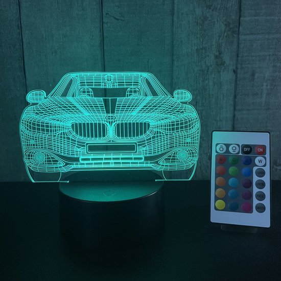 Klarigo® Veilleuse - Lampe LED 3D Illusion - 16 Couleurs - Lampe de Bureau  - BMW M4 
