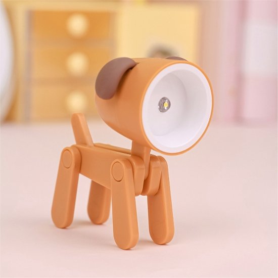 TL-23 LED Mini Opvouwbare Cartoon Bureaulamp Thuis Huisdier Vorm Decoratie Tafellamp, Spec: Hond (Oranje)