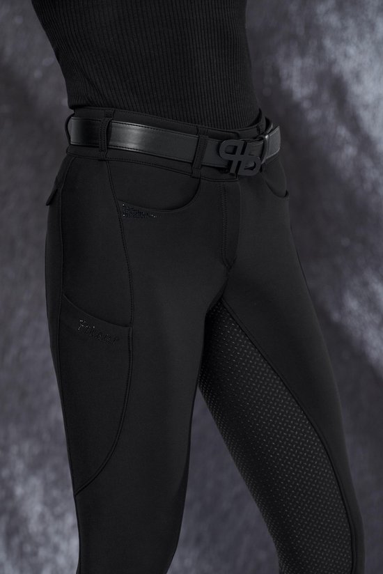 baleaf Rijbroek voor dames, paardrijlegging, siliconen panty met ritsvak, sportbroek, zwart, S