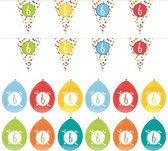 Haza - Verjaardag  6 jaar feestartikelen pakket vlaggetjes/ballonnen