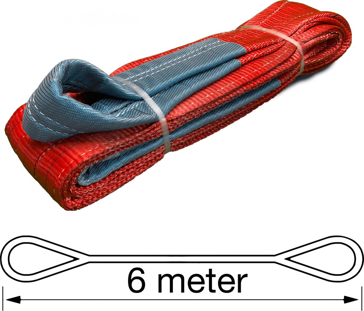 TETRA Hijsband - Werklast 5 Ton - Lengte 6 Meter - Hijsbanden - Heffen - Hijsen