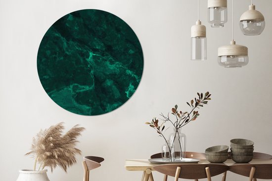 WallCircle - Cercle mural - Cercle mural - Marbre - Citron vert - Structure - Aspect marbre - Aluminium - Dibond - ⌀ 120 cm - Intérieur et extérieur XXL