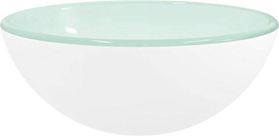 vidaXL Lavabo 30x12 cm - Lavabo de salle de bain en Glas trempé Wit - Lavabo en Verres - Lavabo Design - Au-dessus du lavabo - Lavabo compact