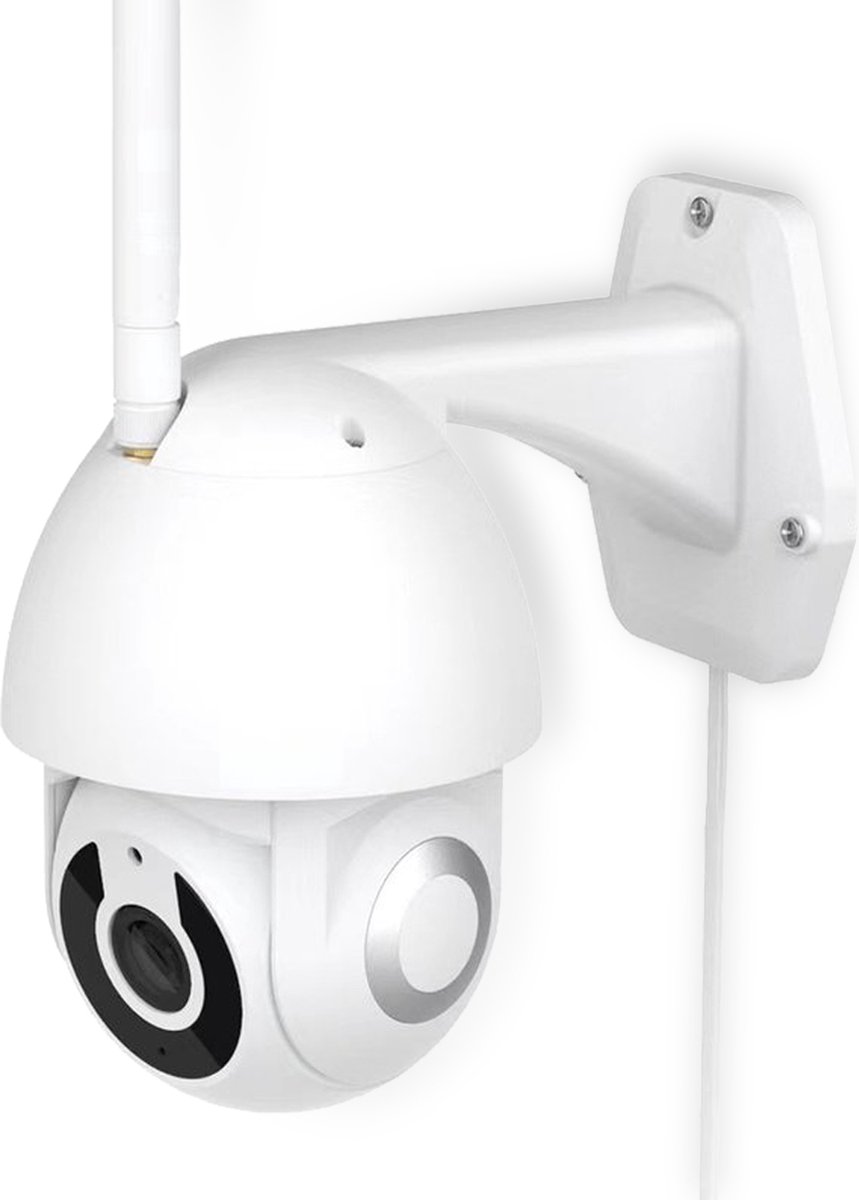 Beveiligingscamera - Outdoor Security Camera - Bewegingssensor - Buitencamera Met Nachtzicht - Met WiFi & App - 3 Megapixels - Inclusief 32GB SD-Kaart - Wit