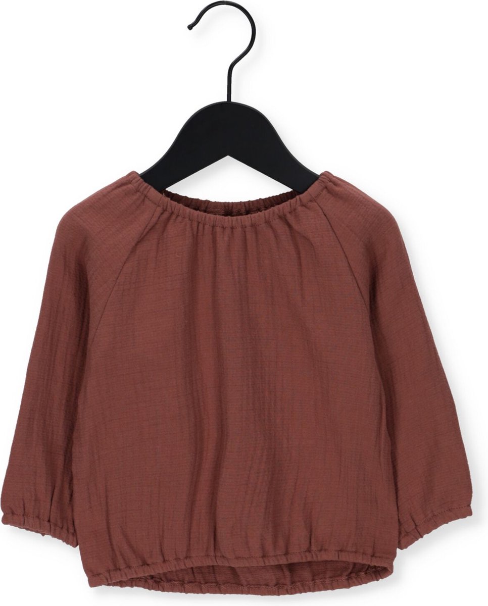 Quincy Mae Cinch Long Sleeve Tee Tops & T-shirts Unisex - Shirt - Bruin - Maat 4-5Y