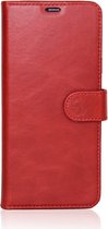 Leren Book Case Geschikt voor Apple iPhone 14 Plus/Flip Cover met stand functie/ Kaarthouder en magneet sluiting kleur Rood