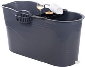 HelloBath® - Bath Bucket - XL - 125 cm - Donker Grijs - Zitbad - Ligbad (Verzending in doos) - Incl. Badplank en Kraantje