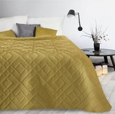 Oneiro’s luxe ALARA Type 2 Beddensprei Mosterd geel - 220x240 cm – bedsprei 2 persoons - beige – beddengoed – slaapkamer – spreien – dekens – wonen – slapen