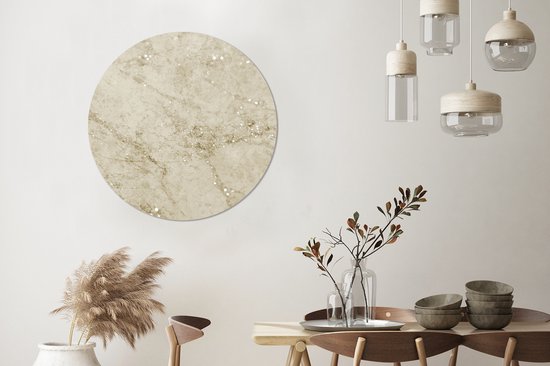 Papier Peint Cercle - Marbre - Motifs - Crème - 100x100 cm XXL