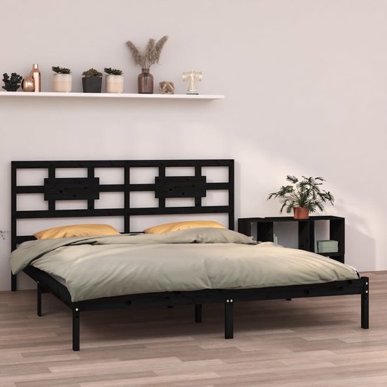 Prolenta Premium - Cadre de lit en bois massif noir 160x200 cm | bol.com