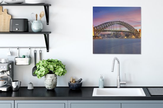 Sydney Skyline et Sydney Harbour Bridge en Australie toile 2cm 50x50 cm - Tirage photo sur toile (Décoration murale salon / chambre)